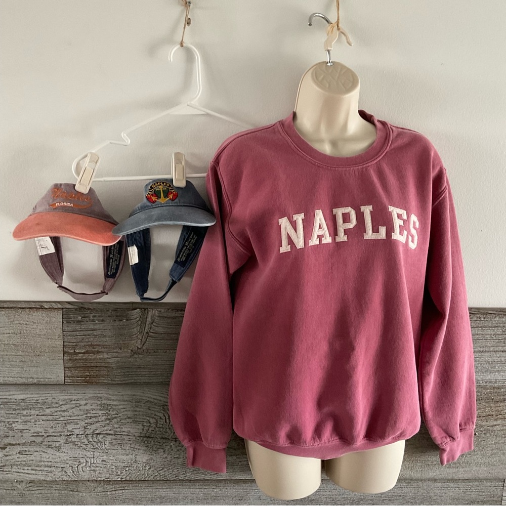 Naples Florida sweatshirt small and 2 visor hats